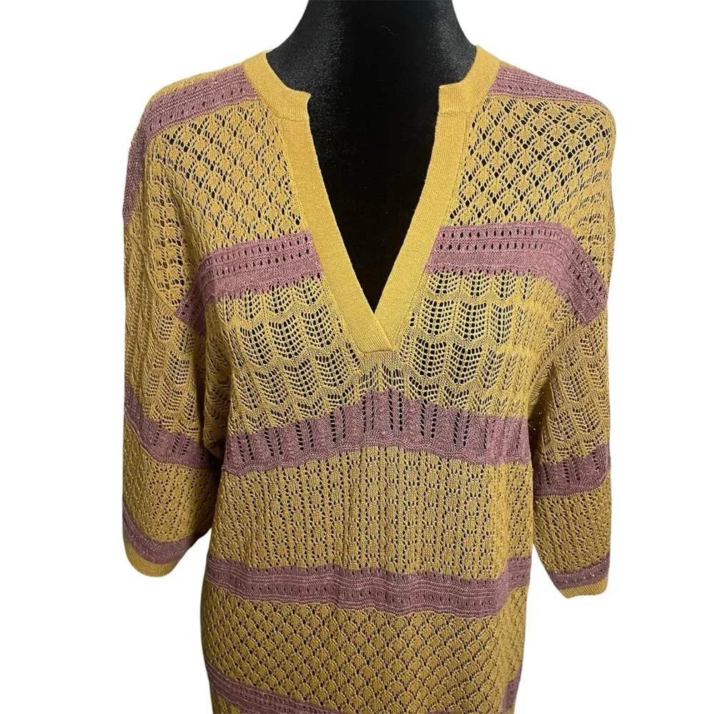 Zara Long Knit Kaftan Maxi Dress Size M/L - Picture 2 of 11